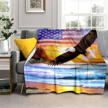 Модное фланелевое мягкое и удобное одеяло Шерпа одеяло Животное орел 3D печатное одеяло Кровать диван офисное одеяло для ланча