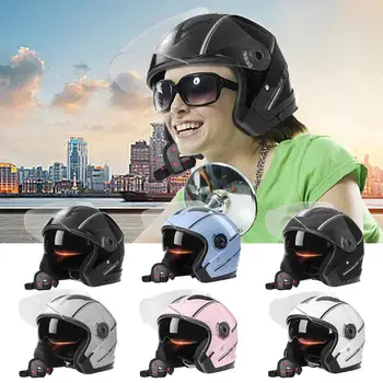 Мотоциклетные шлемы с двойным козырьком, Мужские И женские Шлемы для электромобилей, Электрический мотоцикл, Винтажная защита двигателя, Безопасность для взрослых