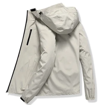 Мужская куртка-ветровка, весенне-осенние повседневные дышащие пальто с капюшоном, туристическая водонепроницаемая куртка для горных походов, большие размеры 7XL