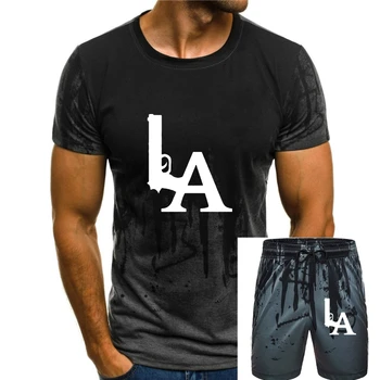 Мужская футболка LA GUN DESIGN, крутой топ в стиле Лос-Анджелес КОМПТОН В стиле рэп, ХИП-хоп, SWAG, S - 5XL