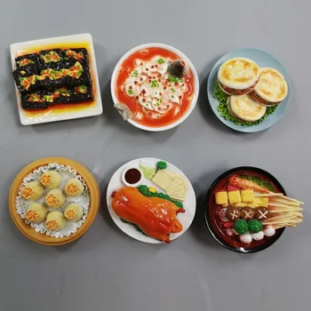 Наклейка на холодильник, туристическая декоративная карточка, имитирующая еду и игры трехмерная наклейка с переключателем из смолы, Пекин
