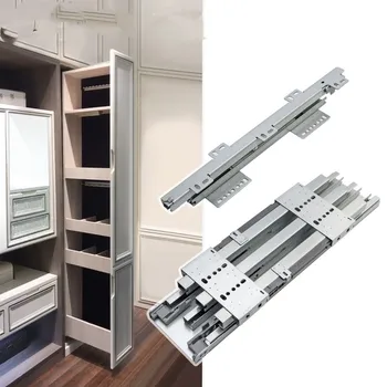Направляющие для шкафа Сверхмощный боковой шкаф С функцией самоотдачи, функция отскока пресса Для кухонного шкафа, Амортизирующие буферные направляющие для кухонного шкафа
