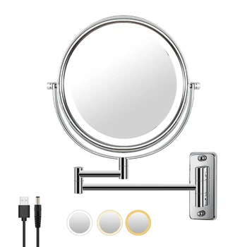 Настенное туалетное зеркало с удлинителем, лампа для туалетного столика и зеркало для ванной комнаты с 3-цветными темами