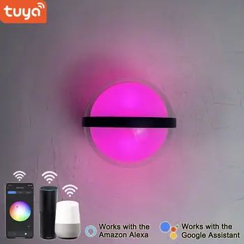 Настенные светильники Tuya мощностью 9 Вт с управлением через приложение, управление смартфоном, светодиодные водонепроницаемые настенные светильники вверх и вниз, фестивальные цветные светильники