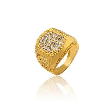 Новое кольцо в стиле хип-хоп в европейском и американском стиле из 24-каратного золота с бриллиантами для мужской персонализированной одежды и кольцо в стиле панк