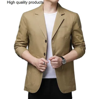 Новый модный хлопковый блейзер для отдыха, мужской Повседневный пиджак, офисное деловое пальто, уличная одежда