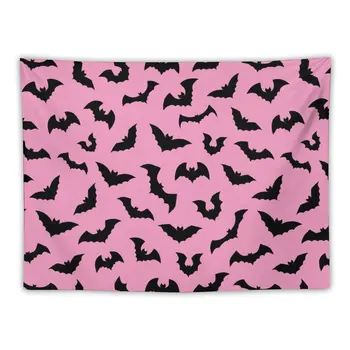 Новый Пастельный готический розовый черный Гобелен с летучими мышами Декор Стен Японский Декор Комнаты Эстетическое Оформление Комнаты