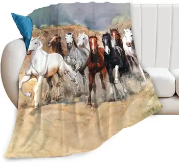 Одеяло для скачущей лошади, супер мягкое теплое Комфортное Пушистое флисовое Легкое фланелевое одеяло, уютное пушистое животное