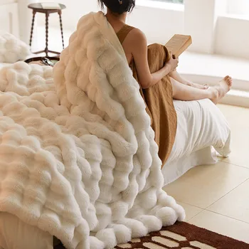 Одеяло из тосканского искусственного меха для зимы, роскошное тепло, супер удобные одеяла для кроватей, высококачественное теплое зимнее одеяло для дивана