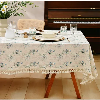 Пасторальная американо-французская скатерть, обеденный стол, сетка для журнального столика, красная гостевая комната, прямоугольная домашняя скатерть в стиле ретро