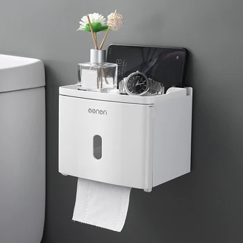 Полка для бумаги без перфорации, Водонепроницаемая коробка для туалетной бумаги, органайзер для рулонов салфеток для туалета, ванная комната
