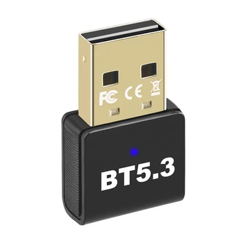 Портативный USB-Bluetooth-совместимый адаптер 5.3, беспроводной передатчик без драйверов для настольного компьютера для передачи аудио-видео