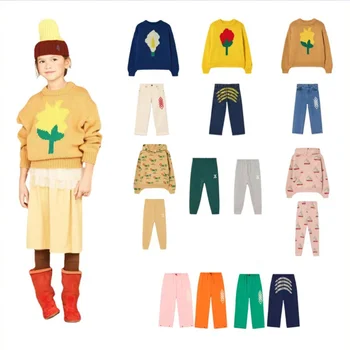 Предварительная распродажа 2023, модная толстовка бренда AW для детей, дизайнерская одежда для мальчиков и девочек, осенне-зимний мультяшный цветочный принт