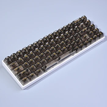 Прозрачные колпачки для ключей Профиль SA Черно-белый английский Crystal Keycap PC для MX Switch Механическая клавиатура Keycap с вводом ISO