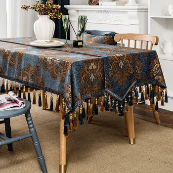 Прямоугольный домашний овальный настольный флаг высокого класса на заказ для обеденного стола из ткани, роскошная скатерть в стиле ретро
