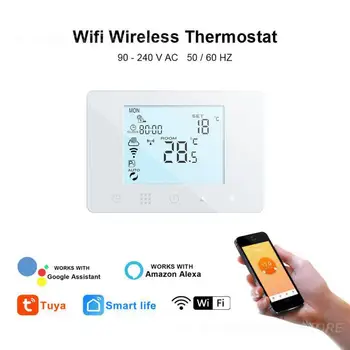 Работа с Alexa Google Home беспроводной регулятор температуры для подогрева пола Электрический газовый настенный термостат Wifi ЖКдисплей