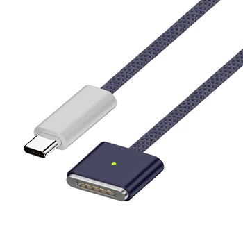 Разъем Type-C к Магнитному Кабелю быстрой зарядки 3 PD140W Шнур Зарядного устройства Со Светодиодными индикаторами USB-C PD3.1 для MacBook Air/Pro 2021 2022 2023