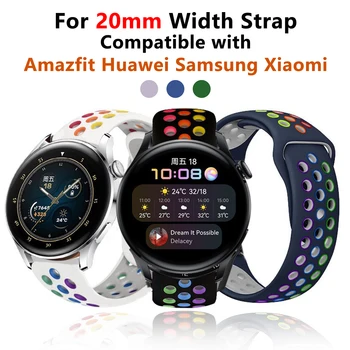 Ремешок для Силиконовой Ленты шириной 20 мм Для Amazfit GTS 4 3 2 Garmin Huawei Браслет 20 мм Ремешок Для Samsung Galaxy Watch Аксессуары
