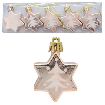 Рождественские подвесные украшения с нарисованными шестиконечными звездами и подвесной веревкой для декора Рождественской елки