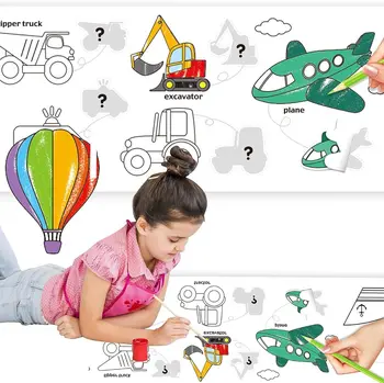 Рулон постера-раскраски для малышей - Рулон бумаги для рисования, игрушка для рисования своими руками, подарок на Рождество, детский гигантский плакат-раскраска