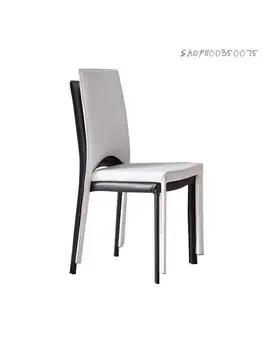 Скандинавский минималистичный современный стул со спинкой, стул для домашней столовой, Штабелируемый Офисный стул, черно-белый стул, стул для ресторана, отеля