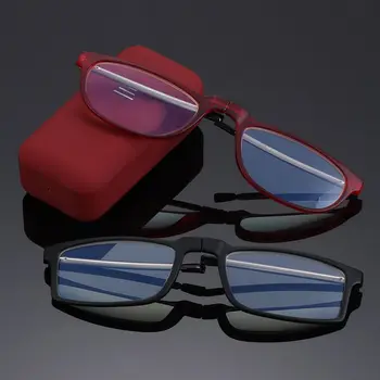 Складные маленькие очки для чтения в оригинальном корпусе, компьютерные ридеры на пружинном шарнире для женщин и мужчин, очки от перенапряжения при пресбиопии.