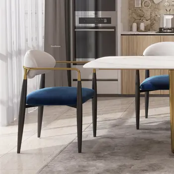 Современные легкие Роскошные обеденные стулья для минималистичной кухонной мебели, обеденный стул со спинкой, бытовой Дизайнерский кухонный стул