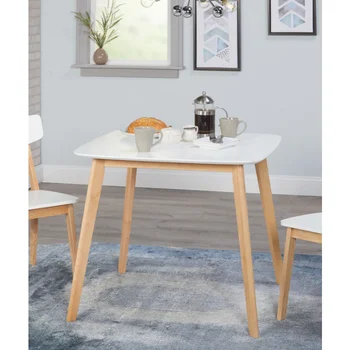 Современный обеденный стол, белый/натуральный Обеденный стол, набор компактной мебели