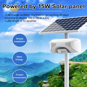 Солнечный Наружный Водонепроницаемый Датчик движения на солнечной батарее, срабатывающий Широковещательный сигнал IPX5, Звуковая сигнализация, датчик движения, система безопасности