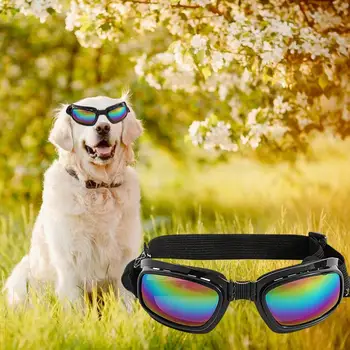 Солнцезащитные очки для домашних животных Наружная защита глаз для собак Ветрозащитные противотуманные очки для домашних животных с уф-защитными линзами Регулируемая посадка Для домашних животных с защитой от ультрафиолета