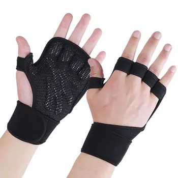 Спортивные Перчатки для поднятия тяжестей с обертыванием запястий для мужчин и женщин, перчатки для фитнеса, для тренировок в тренажерном зале, поддержка рук, тяжелая атлетика