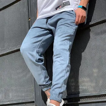 Спортивные штаны с эластичной резинкой на талии, мужские модные летние осенние длинные брюки, легкие спортивные штаны для бега трусцой в стиле хай-стрит в стиле харадзюку