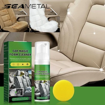Средство для чистки пены для автомобиля SEAMETAL, спрей для чистки кожи салона автомобиля, спрей для чистки сидений, многоцелевое средство для удаления пыли из пены для дома, 60 мл