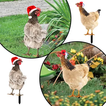 Статуя Садовой курицы, скульптура цыпленка, декор двора, колья для газона, фигурка птицы для внутреннего дворика, украшение дома на заднем дворе