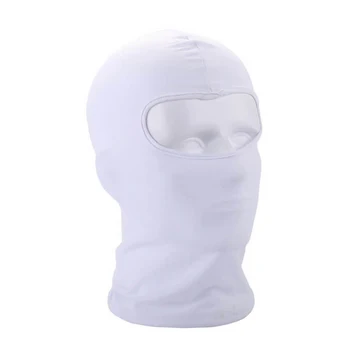 Уличная маска для всего лица, балаклава из спандекса, Тонкая Мотоциклетная Велосипедная лыжная маска CS, белая