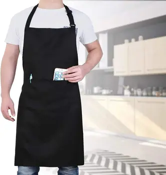Фартук шеф-повара Will Well для мужчин и женщин, профессиональный для приготовления пищи с карманами, Регулируемый - Фартуки с нагрудниками - Водо- и маслостойкие
