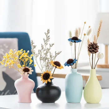 Фарфоровая ваза Декор для гостиной Аксессуары для рабочего стола В офисе Контейнер для цветочных композиций Гидропонная Ваза Подарки для домашнего творчества