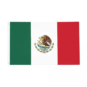 Флаг Мексики Мексиканский патриотический флаг Прочный Наружный баннер из полиэстера, Подвесное украшение
