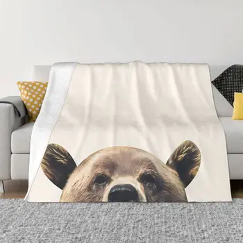 Фланелевое одеяло с медвежонком, весенне-осенняя шкура, теплые накидки для зимнего постельного белья