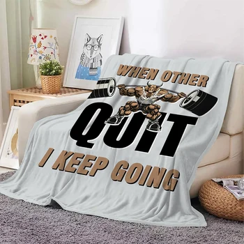 Фланелевые одеяла для животных, когда другие бросают, я продолжаю, плюшевое одеяло с 3D-принтом для сна на диване, портативная прямая поставка