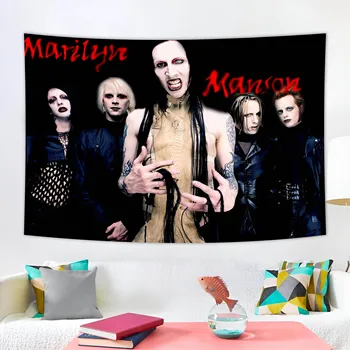 Фон плаката группы Мэрилин Мэнсонс, Гобелен, Украшающий комнату, Диван, Одеяло, Красивый Баннер