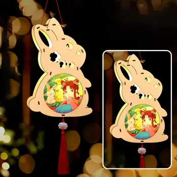Фонарь для склеивания родителей и детей Ручной работы в Китайском стиле Кролик Лунный Пирог Праздничный Фонарь на середину осени для детей для детей