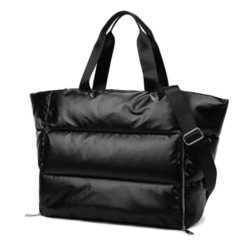 Хлопчатобумажная сумка Space Pad, зимняя женская сумка через плечо, водонепроницаемая нейлоновая пуховая сумка через плечо, большая сумка