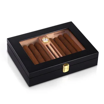 Хьюмидор для сигар HANNICOOK cedar, мини-портативная коробка для сигар, портсигар для рисования пианино с окошком в крыше