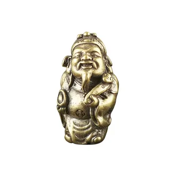 Чистая медь бог удачи маленькая ручка карманный Будда мини-Будда подарок ручной работы орнамент латунная антикварная ручка