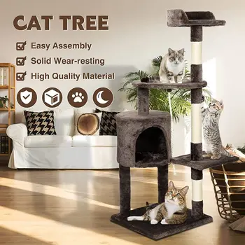 112 см Когтеточка для кошек коричневое лазающее дерево для кошек когтеточка для кошек устойчивая
