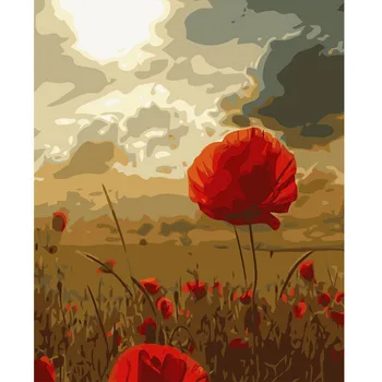 20609Ann-Tulip diy цифровая картина маслом, картина акриловыми цветами, взрывная ручная пейзажная живопись
