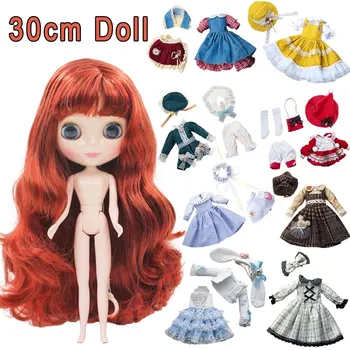 30 см DBS Blyth 7 Подвижных суставов Платье для девочек 3D Глаза Игрушка с одеждой Детские игрушки для девочек Детский подарок