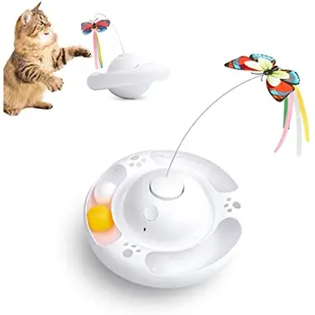 AMOBOX Tumbler Cat Toys 3 в 1, Умные Интерактивные Игрушки для Котенка от Кошачьей Скуки, Упражнения Для Кошек В помещении, Порхающая Бабочка