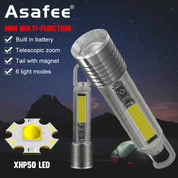 Asafee 1000LM S30 XHP50/30W LED ультраяркий портативный рабочий светильник брелок для ключей фонарик с телескопическим зумом 8-ступенчатый нажимной переключатель